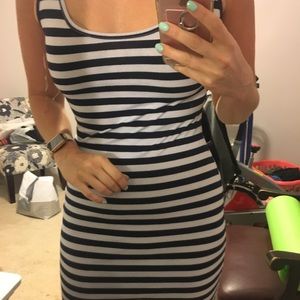 Striped summer dress with bows in back